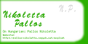 nikoletta pallos business card